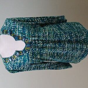 2/$15 Ruby Rd Beaded Print Pullover Top